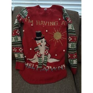 I’m Having A Meltdown - Women’s Light-up Christmas Sweater, Sz S (3-5) Flaw
